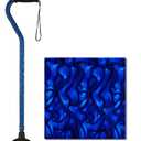 Nova Joy Designer Offset Quad Cane for Seniors - Unisex Adjustable Lightweight Walking Aid with Foam Handle, Wrist Strap and Anti-Rattle Lock - Essential Mobility Support - Blue Rain, 1 Count, 
Extended Length	39 inches