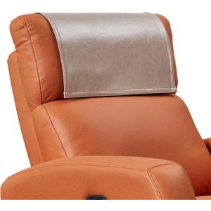 Non Slip Recliner Headrest Protector Washable Faux Leather Headrest Covers for Recliner Chair Waterproof Couch Head Rest Covers for Sofa,Furniture,Office Chair,Theater Seat (Taupe)