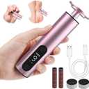 Electric Foot Callus Remover - 9-Speed Adjustable, Callus Remover for Feet with LED Display, Rechargeable & Wireless Pedicure Tools for Dead Skin (Pink)