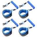 4PCS Boat Safety Key Lanyards Outboard Jet Ski Kill Switch Stop Cord Tether Emergency Shut Off Lanyard (Blue)