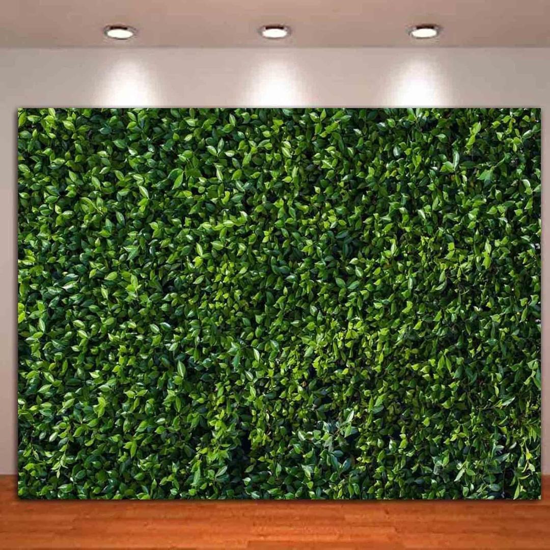 Nature Spring 3D Green Leaves Theme Photo Background Wedding Birthday Party Newborn Baby Shower Photography Backdrops Zoo Decor Shoot Props Bannner (8x6 FT)