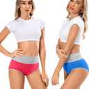 Cotton Underwear High Waisted Womens Full Coverage Ladies Comfy Panties (Regular & Plus Size) (XXL)