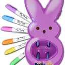 The Eggmazing Egg Decorator - Peeps Bunny - Arts and Craft Set Includes 6 Colorful Quick Drying, Non-Toxic Markers - Purple - Packaging May Vary