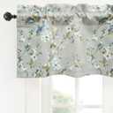 DriftAway Mackenzie Abstract Floral Pattern Window Treatment Valance Rod Pocket 52 Inch by 14 Inch Plus 2 Inch Header Blue Gray