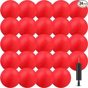 Dodgeballs Bulk Operation Christmas Playground Balls Rubber Bouncy Inflatable Kickball with Pump for Kids Adult Outdoor Handball Game Christian Donation Gift