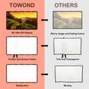 Projector Screen TOWOND 150 inch Projection Screen Indoor Outdoor Washable Anti-Crease 16:9 HD Rear Front Movies Screen for Home Theater Office