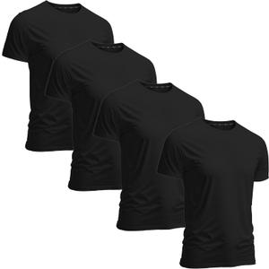 Men's Athletic Workout T-Shirts (Dry Fit, 4-Pack) Moisture Wicking Performance Activewear Gym, Yoga, & Running Tees (M)