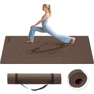 Large Yoga Mat, 72"x40"x0.4"Thick, Extra Wide Exercise Mat, Oversized Non Slip Workout Mat with Strap for Yoga, Pilates, Fitness, Home Gym Studio