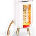 STARLEAD Heated Towel Warmers for Bathroom - 20L Large Towel Warmer Bucket, Wood Handle, Auto Shut Off, Bluetooth and RGB, Fits Up to Two 40"X70" Oversized Towels, Bathrobes, Blankets (White-round)