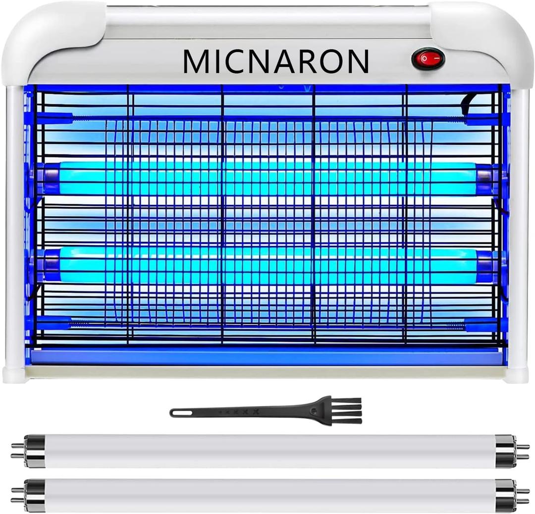 Indoor Electric Bug Zapper, 2800V Powerful Flying Insect Mosquito Killer w/ 20W Blue Light Attract, Plug-in Pest Control Machine for Moth, Fruit Fly, Fungus Gnat, Garage Bug Catcher/Eliminator/Trap