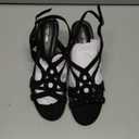 PIZZ ANNU Women's Amelia Heels Sandals Sparkle Crystal Open Toe Slingback High Heel Sandals Dress Pumps Shoes for Party Wedding (9.5, Black)