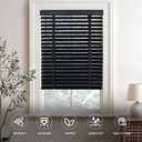 Solid Wood Blackout Blinds, 2" Slats 100% Room Darkening for Home Bedroom Bathroom Living Room Windows 28x48inch