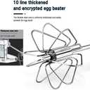 Stainless Steel Semi-Automatic Easy Whisk Handheld Mixer Hand Push Rotary Whisk Blender Egg Beater Hand Push Mixer Stirrer Egg Scrambler for Blending, Whisking, Frothing, Beating & Stirring, 14In