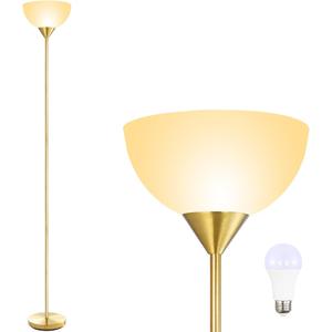 BoostArea Floor Lamp, 12W LED Standing Lamp, 70.1 Tall Lamp, Replacement LED Bulbs, 2700K Warm White, Eye-Caring, Torchiere Floor Lamps for Bedroom, Living Room, Office, Reading