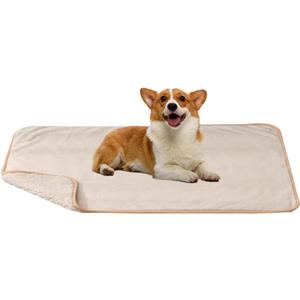 DaysU Waterproof Dog Blanket for Small Dogs - Soft Sherpa Fleece Reversible Pet Blanket, Cat Blanket Washable for Couch Protection, Warm Plush Puppy Blankets, 26.5"x35" Light Camel