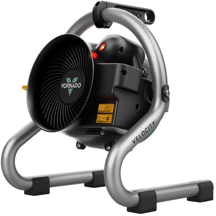 Vornado Velocity HD Garage Space Heater with Fan, Tilt Head, Advanced Safety Features,Black, Whole Room