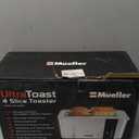 Mueller UltraToast Full Stainless Steel Toaster 4 Slice, Long Extra-Wide Slots for Bagels and Waffles, 6 Browning Levels, LED Display, Cancel/Defrost/Reheat Functions & Removable Tray, Kitchen Gadgets