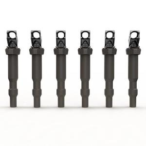 Ignition Coil Pack Set of 6 - Replacement for Bosch 0221504470, 12138616153, 12137594937, 12138657273, 12137562744 - Compatible with BMW 325i, 335i, 328i, 525i, 530i, 330i, 650i, X3, X5, M3 and more