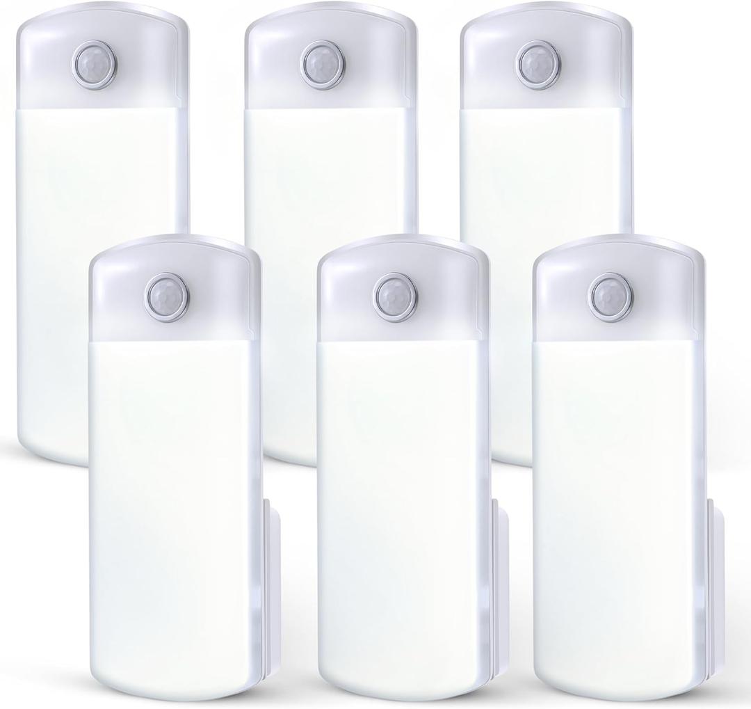 6 Pack LED Power Failure Light, 4 in 1 Rechargeable Plug in Flashlights with Motion Detection, LED Emergency Lights for Home Power Failure Black Outs Hurricane Supplies