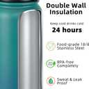 Fanhaw 40 oz Insulated Stainless Steel Water Bottle with Chug Lid, Leakproof & Sweat-Free Extra-Large Metal Bottle for Outdoor, Hiking & Gym (Green Blue)