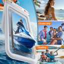 TORRAS IP68 Waterproof Phone Pouch Double Space, Floating Waterproof Phone Case with Lanyard for iPhone 17 Pro Max 16 15 14 S26 S25, Phone Dry Bag Vacation Cruise Ship Travel Essentials 7.0'', White