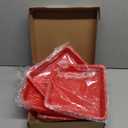 Geetery Set of 4 Silicone Square Cake Pan Silicone Brownie Pan Nonstick Baking Mold for Muffin Bread Rice Crispy Lasagna Pie, Red (8 x 8 x 1.6 Inches)