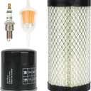 Golf Cart Tune Up Kit for EZGO RXV 2008-Up & EZGO TXT 2010-Up Gas Carts 4 Cycle with Kawasaki Motor, Air Filter 28463-G01,Oil Filter 607454, Fuel Filter 72084-G01, Spark Plug 607462