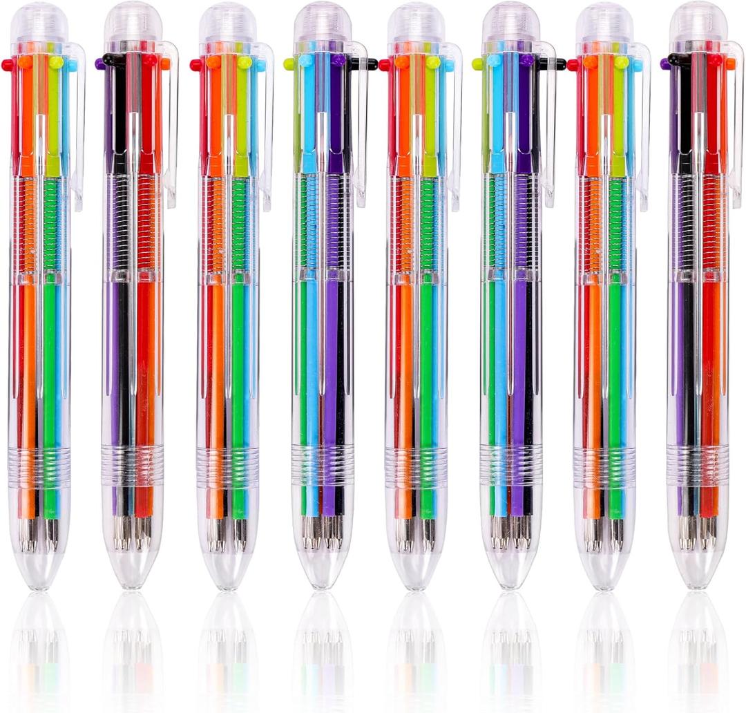JPSOR 26 Pack Multicolor Pen, 0.5mm 6-in-1 Retractable Ballpoint Pens for School Office Supplies, 6-Color Multi Color Pens, Students Teacher Gifts & Kids Party Favors