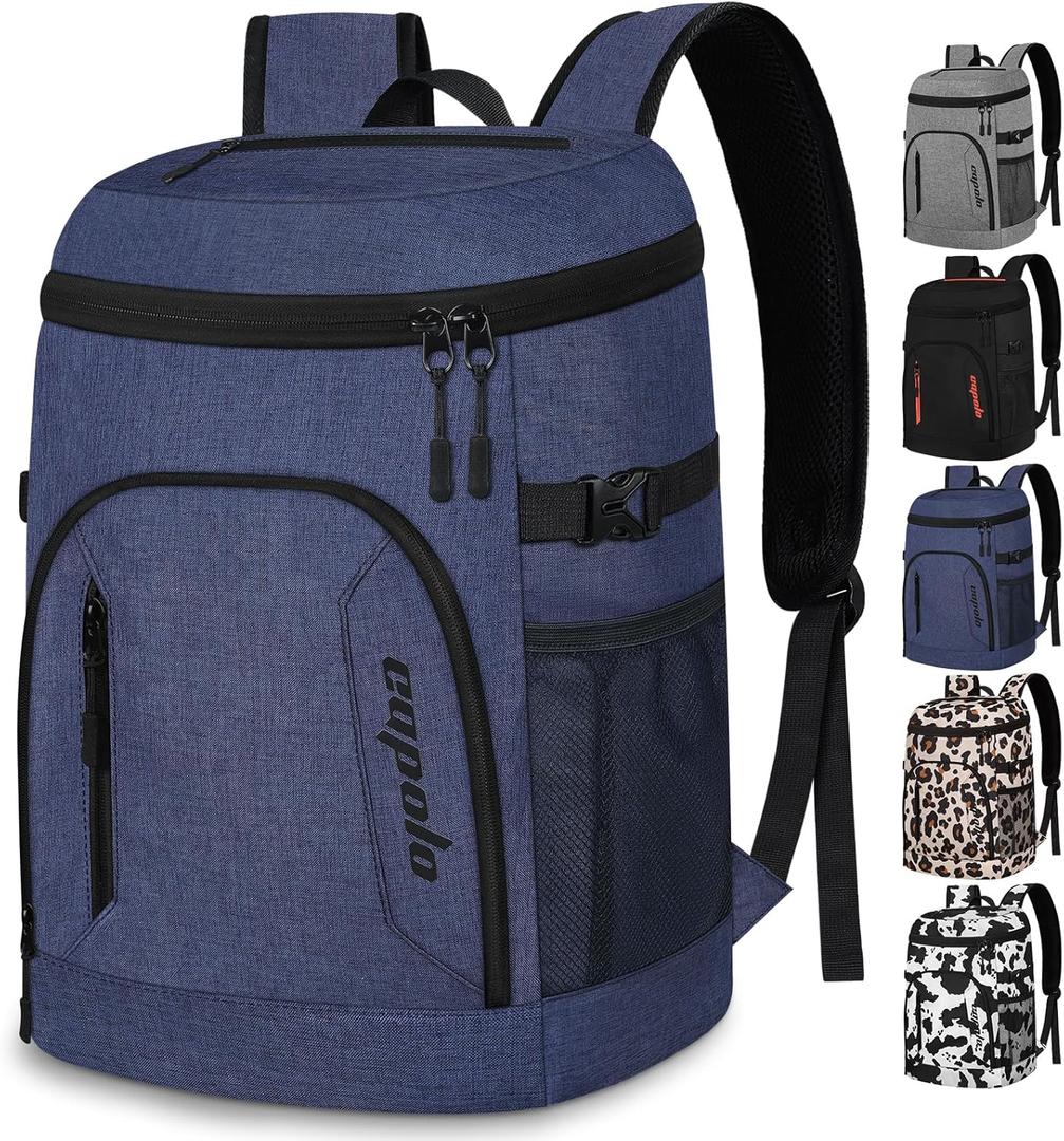 Capolo Cooler Backpack 30/45 Cans, Insulated Thermal Bag Beverage Soft Cooler Lunch Camping Travel Picnic Hiking for Men Women (Deep Blue)