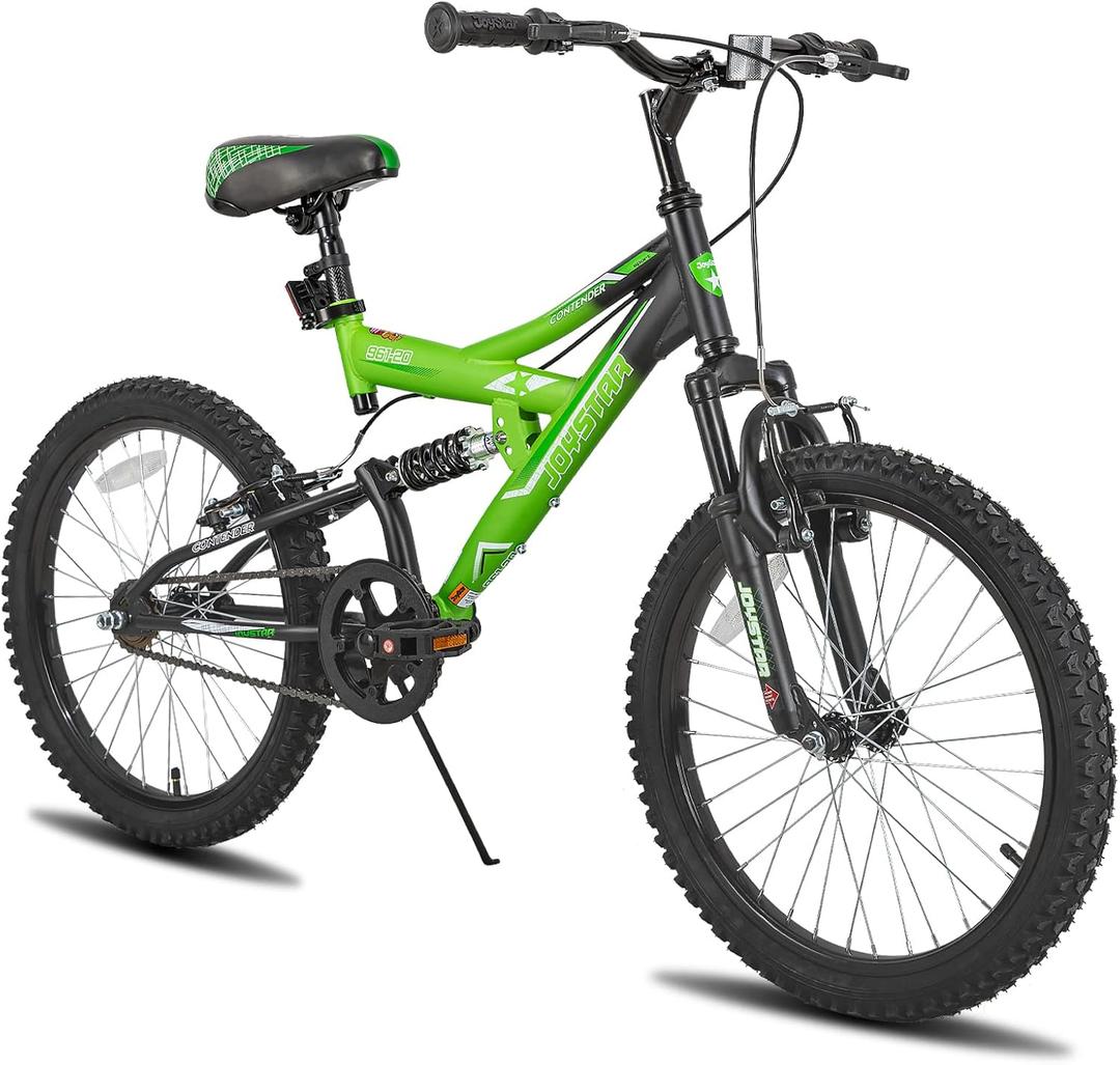 JOYSTAR 20 Inch Kids' Bike for Boys Girls Ages 7-13 Years Old, Dual-Suspension Kids Mountain Bike with Dual Handbrake & Kickstand, Multiple Colors, 20 Inch Wheels