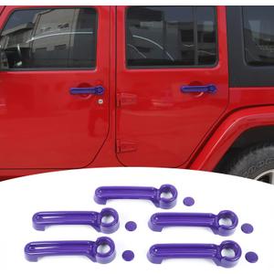 Door Handle Cover & Tailgate Handle Cover Inserts for 2007-2018 Jeep Wrangler JKU 4 Door/ 2008-2012 Jeep Liberty / 2007-2011 Dodge Nitro, Purple