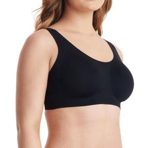 Momcozy Seamless Comfort Bra, Wireless Full-Coverage Everyday Wear, Invisible All-Day Support (Black) S Plus