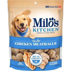 Milo's Kitchen Chicken Meatballs Dog Treats, 18-Ounce, BBDate: 05-01-2027