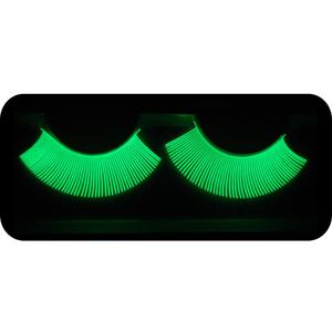2 x White Luminous Costume Halloween Gloss In Darkness Party Lashes 1 Pair