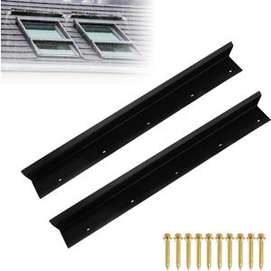 2 pcs Rain Diverter for Roof, 39 Inch Powder Coated Roof Rain Diverter with Nails, Rainwater Splash Guard for Shingle Roofs, Doorways, Windows, Chimneys and Roof Vents, Weatherproof Protection