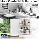 YASONIC Shower Caddy Corner, 3-Pack Adhesive Rustproof Stainless Steel Shower Shelves with Soap Holder, No Drilling Shower Organizer Corner for Dorm, Renters Bathroom, White