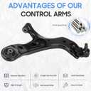 Front Lower Control Arms w/Ball Joints + Outer Tie Rod Ends Suspension Kits Replacement for 2006-2018 Toyota RAV4 (4pc)
