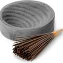 2 x Gray Cement Spiral Incense Holder - Modern Minimalist Upright Standard Size Incense Burner - Incense Sticks Not Included