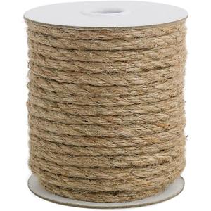 Vivifying 6mm Jute Rope, 66 Feet Natural Heavy Duty Brown Twine for Crafts, Cat Scratching Post, Gardening, Bundling and Hanging