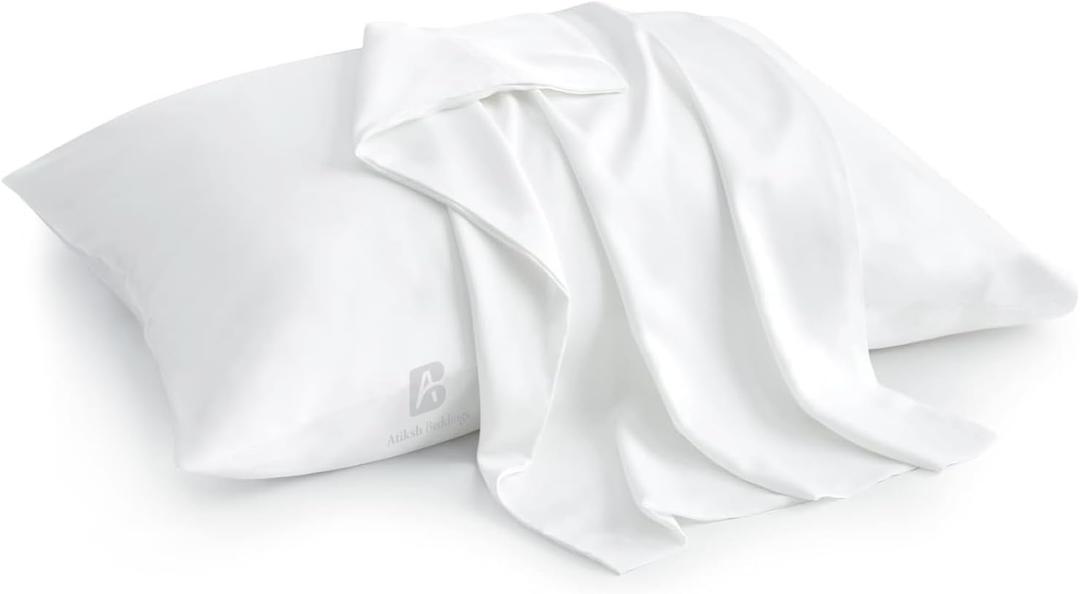 Pack of 2 Toddler Travel Pillow Cases 100% Soft Egyptian Cotton, 500 Thread Count with Zipper Closure for Small Travel Pillowcase 12x16 inch, White Solid