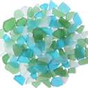Sea Glass for Crafts - 16oz Versatile Decorative Frosted Seaglass Pieces - Vase Filler, DIY Art Craft Supplies - Beach Weddings, Home Decor, Aquariums Decor (Green/Aquamarine/White)