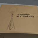 12" Selfie Ring Light with 63" Tripod Stand/Phone Holder, QEUOOIY 20W LED Circle Lights Dimmable 3000-6500K with Remote Control and Built-in Rechargeable Battery for Vlog, Makeup, YouTube, Camera