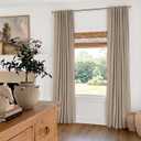 100% Blackout Shield Linen Blackout Curtains for Bedroom 84 Inches Long, Back Tab/Rod Pocket Living Room Drapes, Thermal Insulated Blackout Curtains 2 Panels Set, 50" W x 84" L,Burlywood Birch