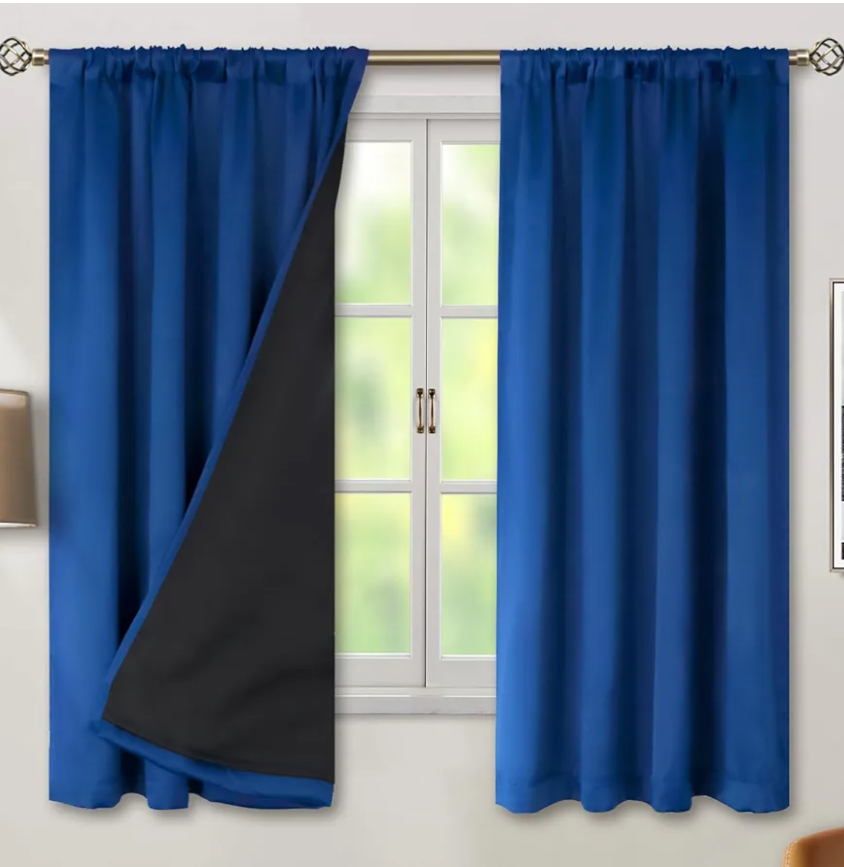 Blackout Curtains for Bedroom 41"x96" Pack of 4, Dark Blue