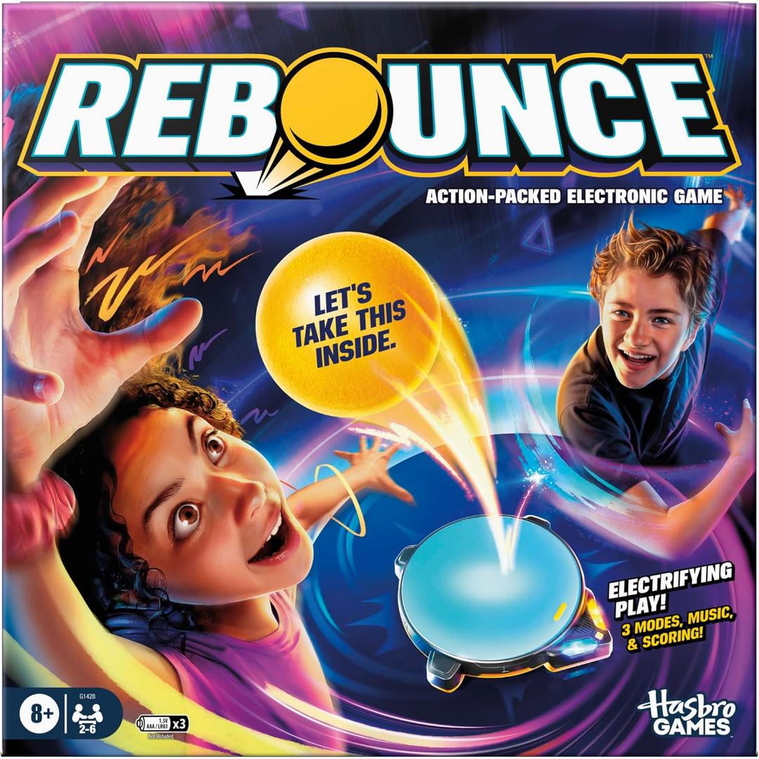 Hasbro Games Rebounce Game | Indoor and Outdoor Electronic Action Game for Kids, Teens, and Adults | Ages 8+ | 2 to 6 Players | 10 Mins. | Family Travel Games
