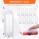 24 Pcs 32 oz Squeeze Bottle Large Plastic Wide Mouth Squeeze Bottles for Condiment Sauces Chocolate Ketchup Mustard BBQ Grill Restaurant (Clear)