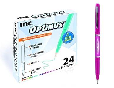 OPTIMUS 18-Color 0.7mm Felt Tip Pens - No Bleed, For Writing, Drawing, Journaling
