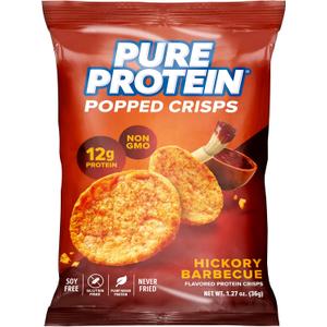 Pure Protein Popped Crisps, Hickory Barbecue, High Protein Snack, 12G Protein, 1.27oz., 12 Count, BB 13 OCT2026
