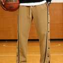 Men's Youth Tear Away Sweatpants Loose Fit Snap Button Athletic Jogger Basketball Pants with Pockets (XXL)