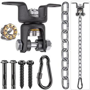 Ceiling Hammock Chair Hanger with 47"/4ft Chain 360 Rotation Heavy Duty Hanging Chair Mount 600 LB Capacity Swing Hanger Hardware for Hanging Swing Chairs, Porch Swing, Punching Bags, Silver